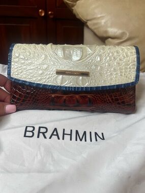 Brahmin Modern Checkbook Wallet Daydream Montgomery Genuine Leather